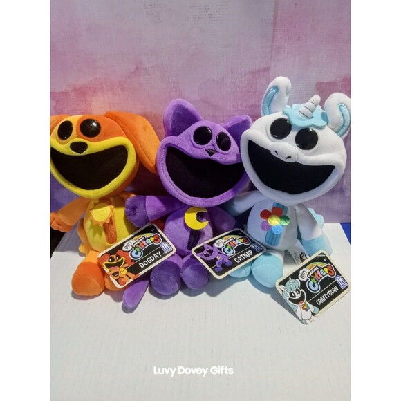 NWT OFFICIALLY LICENSED Set of 3 Poppy Playtime Plush Smiling Critters 10in - Picture 1 of 4